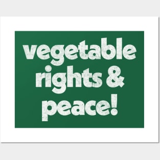 Vegetable Right & Peace / Neil Pye Retro Faded Style Design Posters and Art